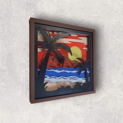 Tropisches Paradies – 3D-gedrucktes Papercut Kunstwerk – Bild 5
