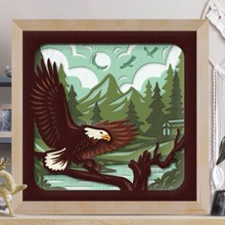 Weißkopfseeadler 3D Shadow Box Paper Cut