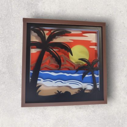 Tropisches Paradies – 3D-gedrucktes Papercut Kunstwerk – Bild 4