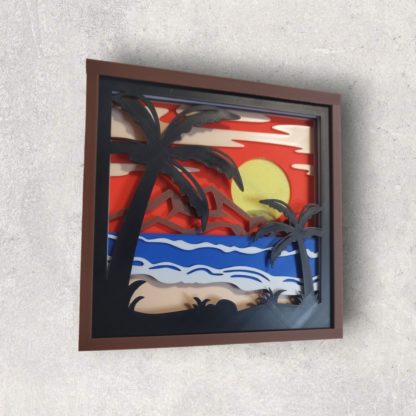 Tropisches Paradies – 3D-gedrucktes Papercut Kunstwerk – Bild 6