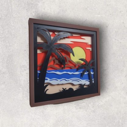 Tropisches Paradies – 3D-gedrucktes Papercut Kunstwerk – Bild 7