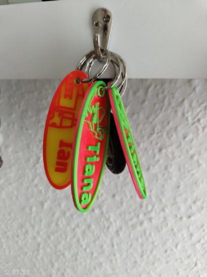 6x Zweifarbige Schlüsselanhänger personalisiert 2coloured Keychain personal individuell – Bild 2
