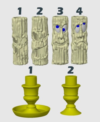 Creepy Candles - Halloween Kerzen - optionale Beleuchtung – Bild 2