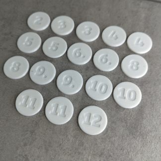 Zahlen-Chips für Siedler von Catan Erweiterung - einfarbig