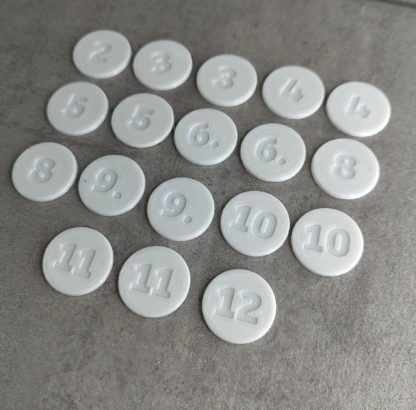 Zahlen-Chips für Siedler von Catan Erweiterung - einfarbig