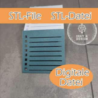 STL-File von Notizblock Schablone zum individuellen Druck