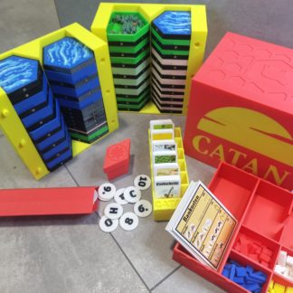3D Catan Komplettset – Kompatibel mit Catan Basisspiel | Hexagon-Rahmen & Storage Box | Farbig oder DIY