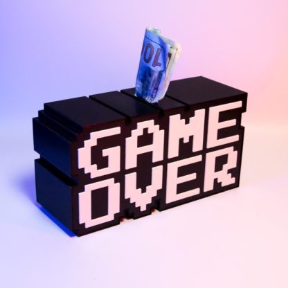 3D-gedruckte „Game Over“ Spardose – Retro Gaming Sparschwein | Geschenk für Gamer | 8-Bit Videospiel Deko | Originelle Münzbox | PLA – Bild 3