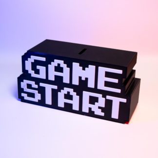 3D-gedruckte „Game Start“ Spardose – Retro Gaming Sparschwein | Geschenk für Gamer | 8-Bit Videospiel Deko | Originelle Münzbox | PLA