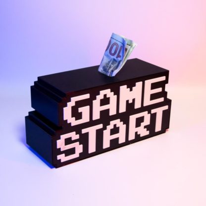 3D-gedruckte „Game Start“ Spardose – Retro Gaming Sparschwein | Geschenk für Gamer | 8-Bit Videospiel Deko | Originelle Münzbox | PLA – Bild 3