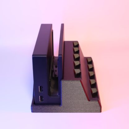 Gaming Station: 3D-Druck GameBoy Hüllen- und Nintendo Switch Dock Halterung, Retro-Organizer für 10 Mini-GameBoy-Hüllen,  Retro + modern – Bild 3