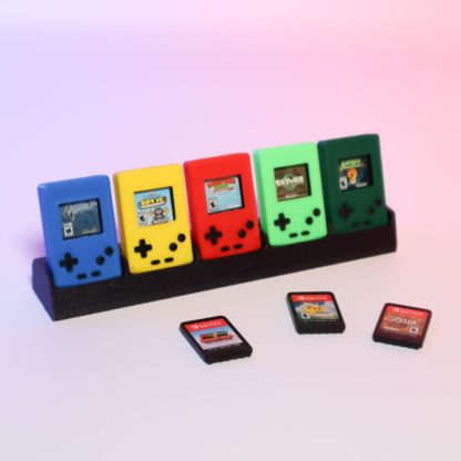 3D-gedruckte Mini-GameBoy-Halterung für Nintendo Switch Spiele – Retro Display-Leiste für 5 oder 10 Spielmodule