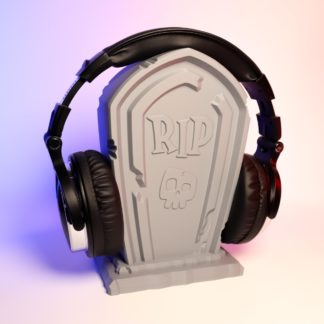 Gotischer Tombstone Kopfhörerhalter - Schauriger Kopfhörerständer für Gamer/Musikliebhaber, Platzsparend & Rutschfest, Einzigartiges Design