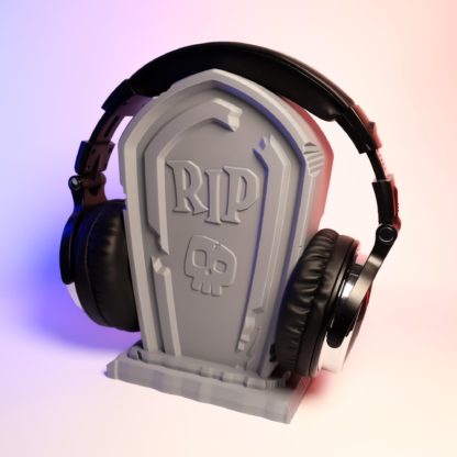 Gotischer Tombstone Kopfhörerhalter - Schauriger Kopfhörerständer für Gamer/Musikliebhaber, Platzsparend & Rutschfest, Einzigartiges Design – Bild 6