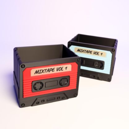Retro-Kassette Schreibtisch-Organizer – Vintage Stiftehalter – Nostalgische Bürodeko im 80er Look für Musikliebhaber – Bild 3