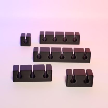Kabel Organizer Block – Kabelhalter für 1-5 Kabel, modernes Design, starke Klebefläche, Schreibtisch Zubehör, minimalistisch, 3D-gedruckt – Bild 2