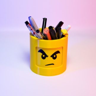 3D Gedruckter drehbarer LEGO Kopf Stifthalter - Kreativer Organizer für Büro, Kinderzimmer & LEGO Fans - Originelles Geschenk