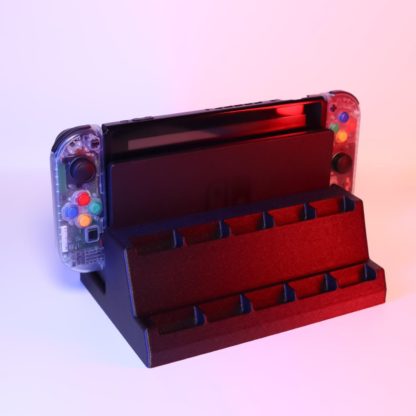 Gaming Station: 3D-Druck GameBoy Hüllen- und Nintendo Switch Dock Halterung, Retro-Organizer für 10 Mini-GameBoy-Hüllen,  Retro + modern – Bild 5