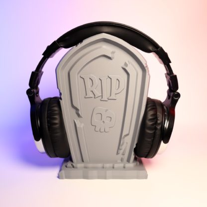 Gotischer Tombstone Kopfhörerhalter - Schauriger Kopfhörerständer für Gamer/Musikliebhaber, Platzsparend & Rutschfest, Einzigartiges Design – Bild 5