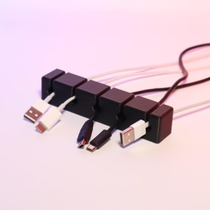 Kabel Organizer Block – Kabelhalter für 1-5 Kabel, modernes Design, starke Klebefläche, Schreibtisch Zubehör, minimalistisch, 3D-gedruckt