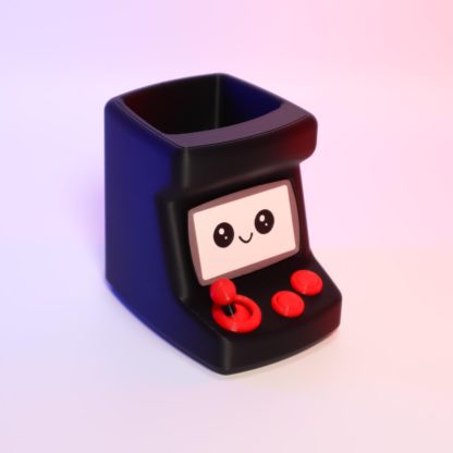 Arcade Schreibtisch-Buddy – Retro Gaming Organizer mit verschiedenen Gesichtern, Stifthalter oder Pflanzgefäß, ideal für Gamer – Bild 2