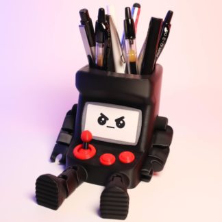 Arcade Schreibtisch-Buddy – Flexibler Retro-Organizer, Büro-Accessoire, Stifthalter, Schreibtischdeko