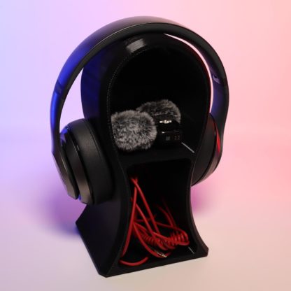 Kopfhörerständer mit Ablage | Moderner, stabiler Kopfhörerhalter mit Ablage für Kabel & Zubehör | Perfekt für Gaming- + Musik-Enthusiasten – Bild 6