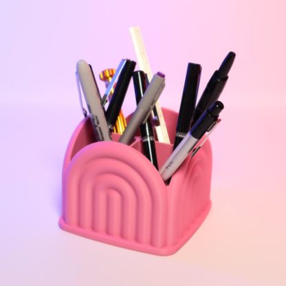 Regenbogen Organizer – 4 Fächer für Stifte, Make-up Pinsel – Praktisch, Dekorativ – 3D gedruckt & stabil – Bild 2