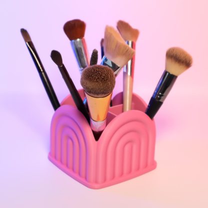 Regenbogen Organizer – 4 Fächer für Stifte, Make-up Pinsel – Praktisch, Dekorativ – 3D gedruckt & stabil
