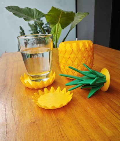 Stapelbares Ananas Untersetzer-Set – 3D-Druck Coaster Spender im tropischen Design – Praktisch & dekorativ – Geschenkidee für Zuhause – Bild 2