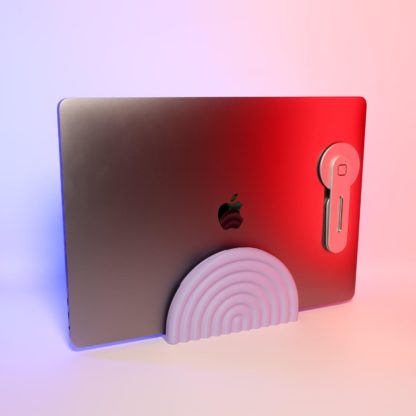 Regenbogen Laptopständer Vertikal – Platzsparend & Farbvoll, Kreative Aufbewahrung, Stabil + Kompatibel für Verschiedene Laptopgrößen