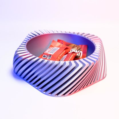 Twisted Cube Schale – Moderne 3D-gedruckte Schale, einzigartiges Design, geometrische Tischdeko, Snackschale oder dekoratives Highlight – Bild 2