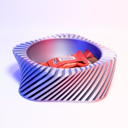 Twisted Cube Schale – Moderne 3D-gedruckte Schale, einzigartiges Design, geometrische Tischdeko, Snackschale oder dekoratives Highlight – Bild 3