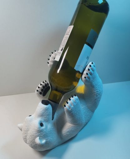 Weinflaschenhalter Eisbär – Lustiger & stilvoller 3D-Druck Flaschenhalter aus PLA, rutschfest + einzigartig – Perfektes Geschenk