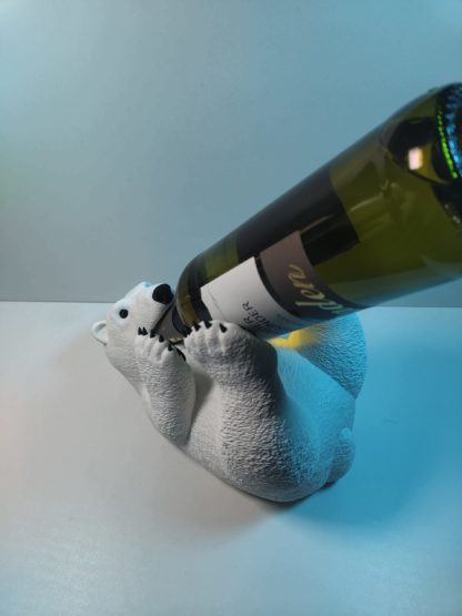 Weinflaschenhalter Eisbär – Lustiger & stilvoller 3D-Druck Flaschenhalter aus PLA, rutschfest + einzigartig – Perfektes Geschenk – Bild 2
