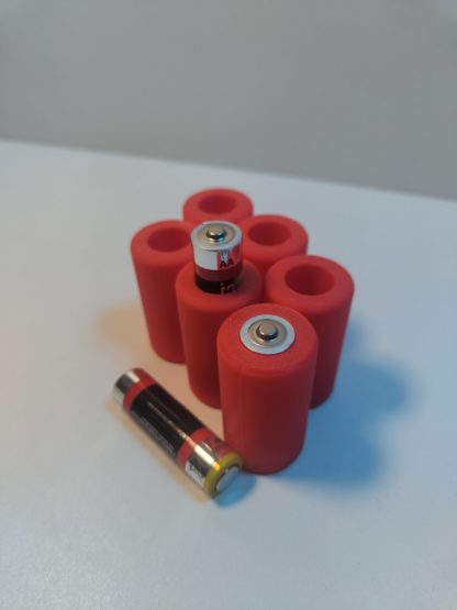 Batterie-Adapter AA zu C – 6er Set - Batteriehalter für AA-Batterien als C-Zellen-Ersatz, passgenau & wiederverwendbar
