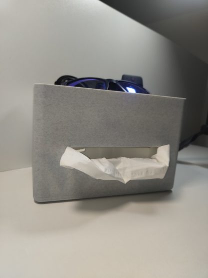 Wohnzimmer Organizer mit Taschentuchfach – Aufbewahrungsbox für Fernbedienung, Brillen & Zubehör, modern + praktisch – Bild 3