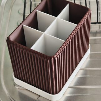 Multifunktionaler Organizer mit Abtropfschale – Besteckkorb, Bad-Organizer & Stiftehalter | 3D-gedruckt in Wunschfarben