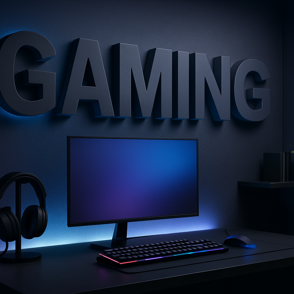 3D-Buchstaben im Gaming-Zimmer