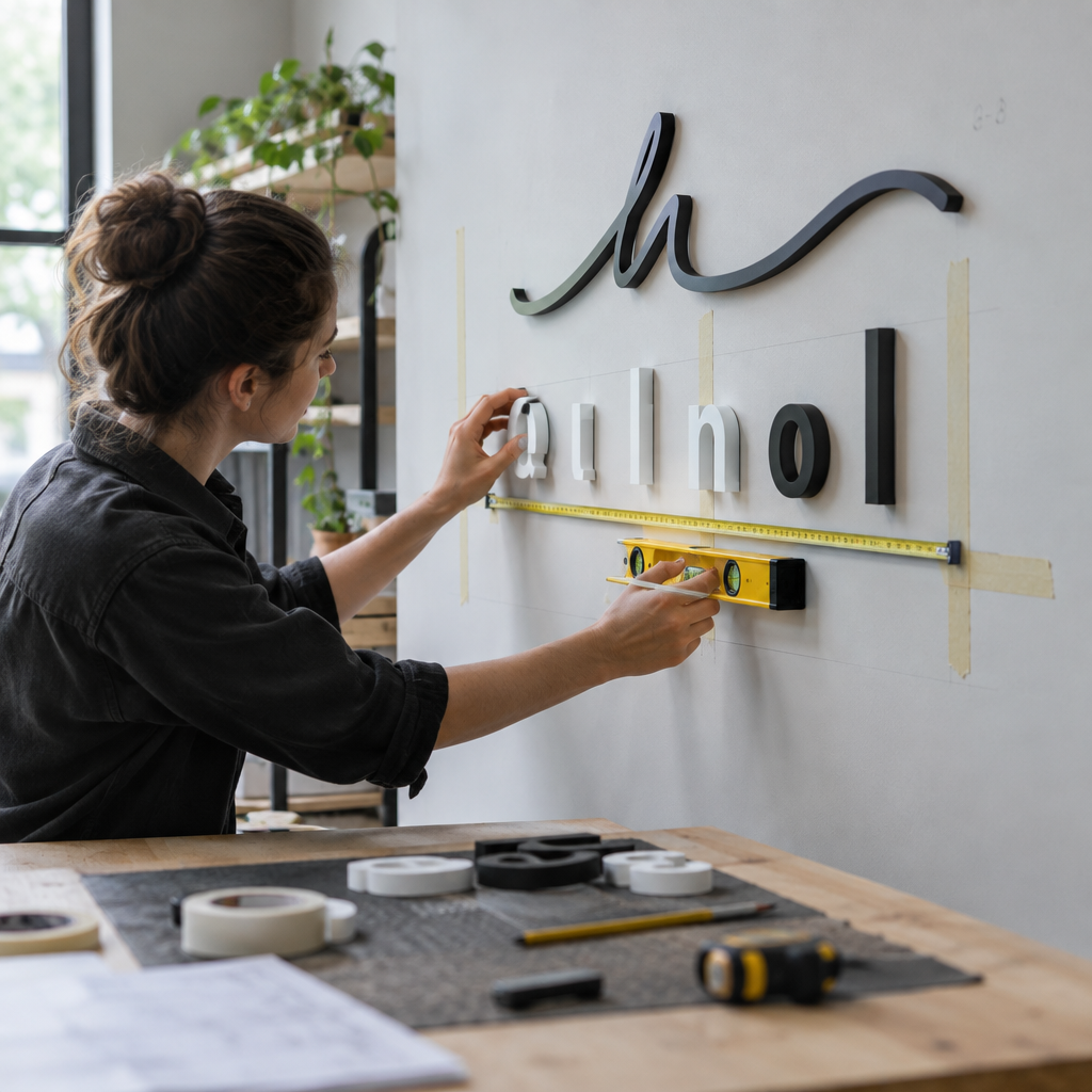Buchstaben und Schriftzüge richtig positionieren